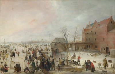 Paesaggio ghiacciato presso una birreria da Hendrick Avercamp